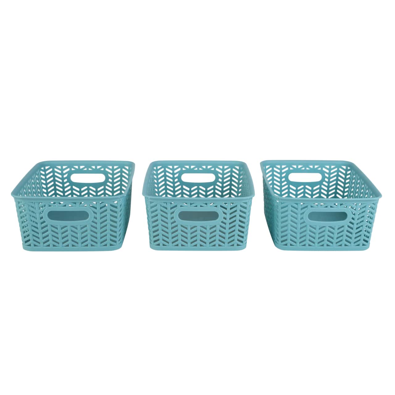 Simplify Small Herringbone Storage Basket, 3ct.